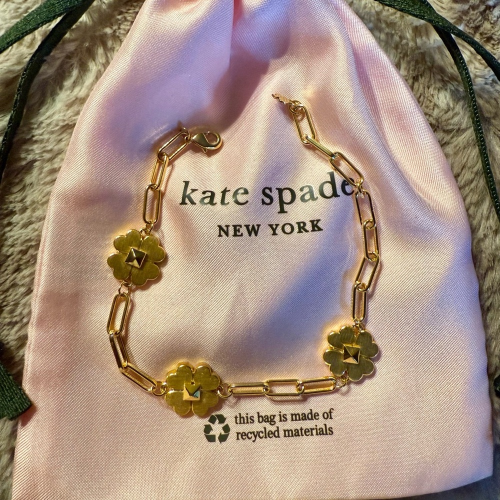 Kate Spade Gold Floral Link Bracelet